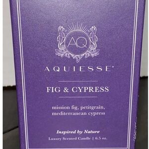 2 Pack AQUIESSE Fig & Cypress Luxury Scented Candle Size 6.5oz.